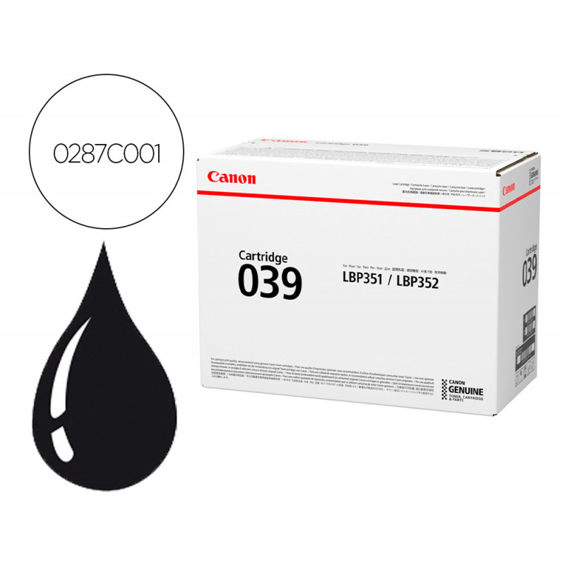 Toner canon 039 isensys lbp351x lbp352x negro