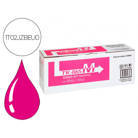 Toner kyocera -mita copiadora taskalfa 250ci/300ci magenta tk865m 12.000 paginas