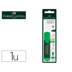 Rotulador faber castell fluorescente textliner 48-63 verde blister de 1 unidad