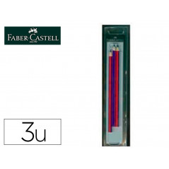 Lapices bicolor fino faber castell 2160-rb hexagonal rojo/azul blister de 3 unidades