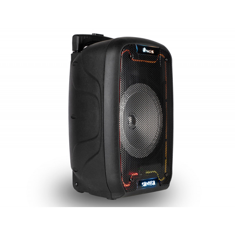 Altavoz ngs bluetooth wild samba portatil 30w con microfono con cable bateria y luces led micro usb usb aux