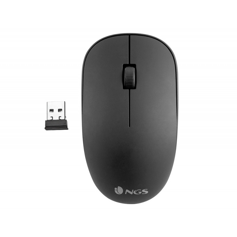 Raton ngs easy alpha optico 1000 dpi inalambrico receptor usb 2,4 ghz color negro
