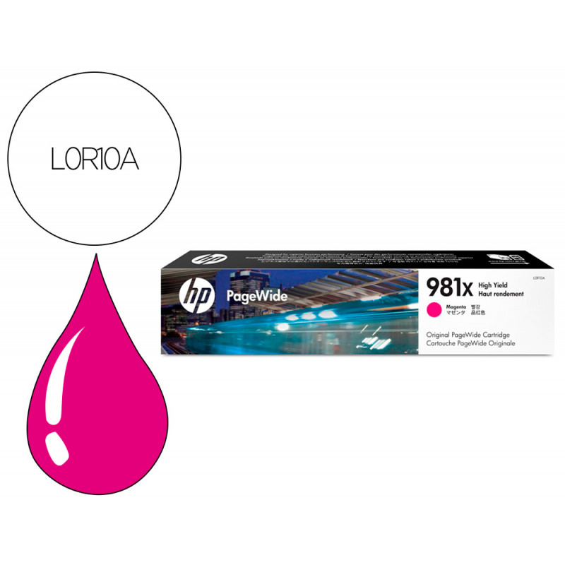 Ink-jet hp enterprise color 556 / mfp 586 de alta capacidad magenta n 981x/ 10.000 p ginas/g1w39a