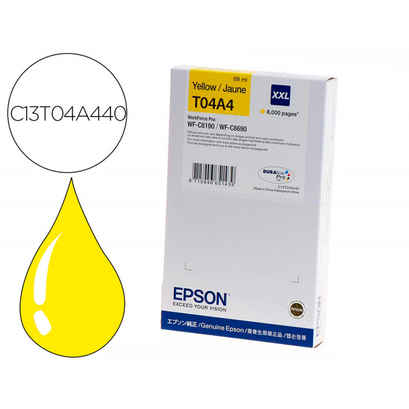 Ink-jet epson wf-c8190 / wf-c8690 xxl amarillo