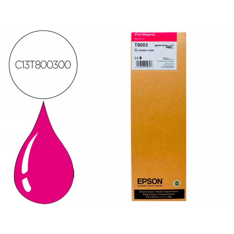Ink-jet epson singlepack vivid magenta t800300 ultrachrome pro 700ml