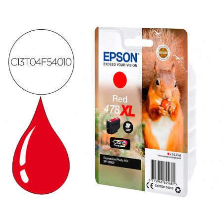 Ink-jet epson singlepack rojo 478xl claria photo hd ink ardilla