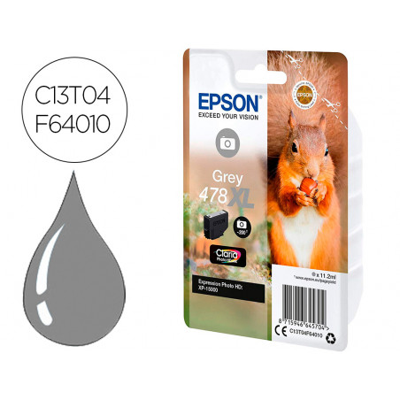 Ink-jet epson singlepack gris 478xl claria photo hd ink ardilla