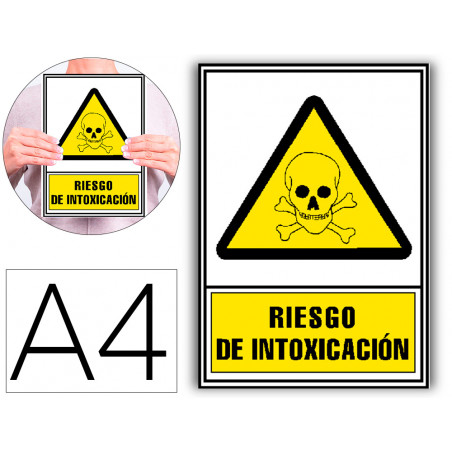 Pictograma archivo 2000 riesgo de intoxicacion pvc amarillo luminiscente 210x297 mm