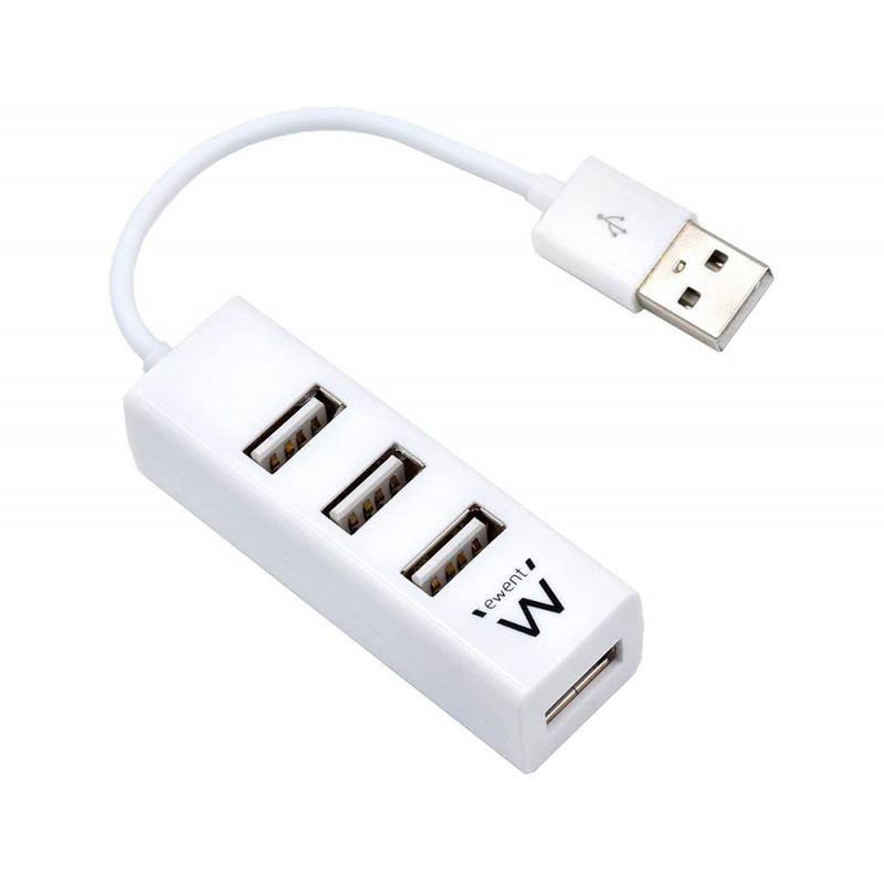 Mini-hub ewent 4 puertos usb 2.0 blanco