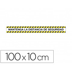 Cinta de señalizacion adhesiva apli mantenga la distancia 100 x 10 cm