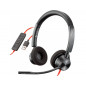 Auricular plantronics blackwire 3320 diadema cable usb-c/a con microfono cert. microsoft teams