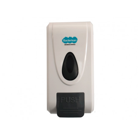 Dispensador para gel y jabon bacterisan para pared manual capacidad 800 ml color blanco 120x110x240 mm
