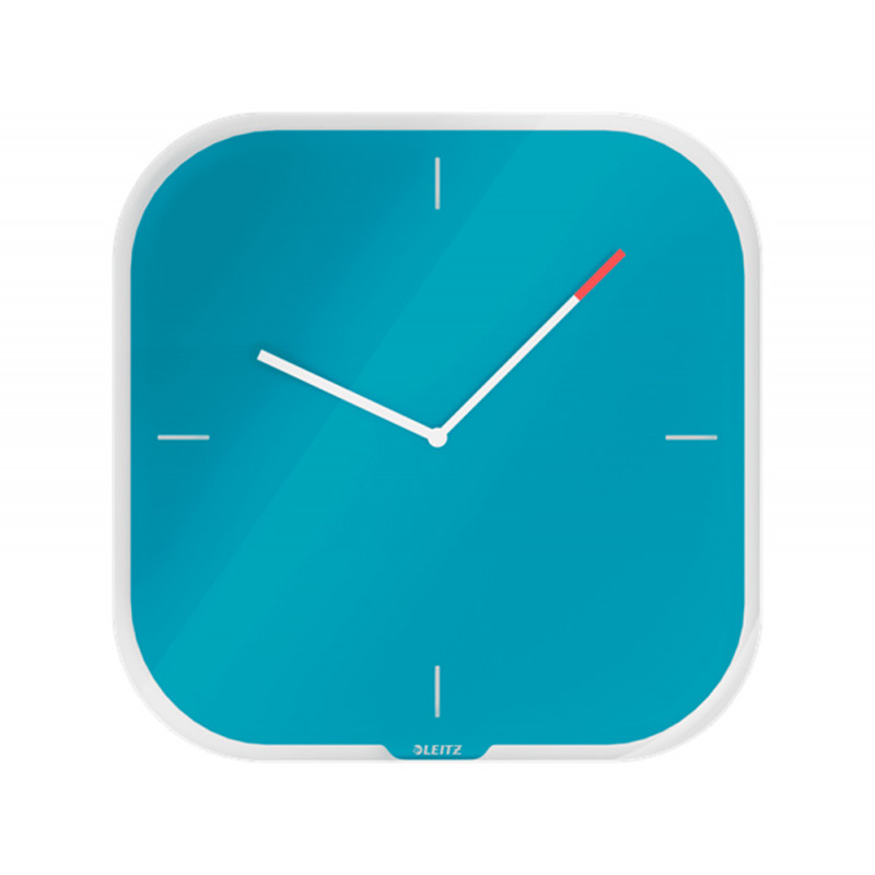 Reloj leitz cosy de pared silencioso cristal 30x30 cm azul