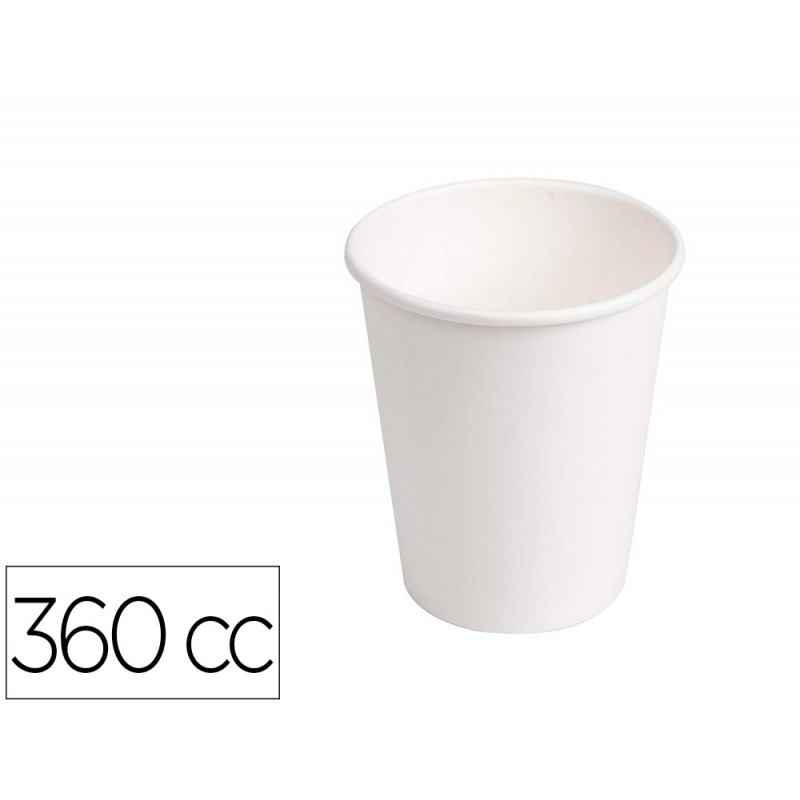 Vaso de carton biodegradable blanco 400 ml paquete de 40 unidades