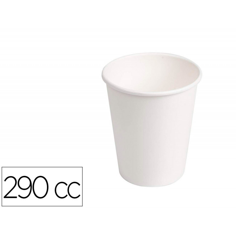 Vaso de carton biodegradable blanco 270 ml paquete de 50 unidades