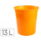 Papelera plastico q-connect naranja translucido 13 litros 275x285 mm