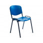 Silla rocada confidente estructura metalica respaldo y asiento en polimero color azul