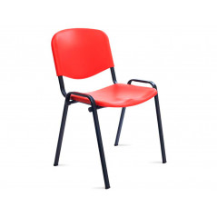 Silla rocada confidente estructura metalica respaldo y asiento en polimero color rojo