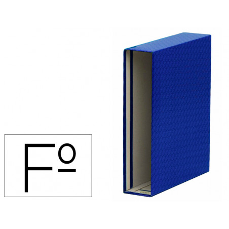 Caja archivador de palanca carton forrado elba folio lomo 85 mm azul