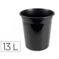 Papelera plastico q-connect negro opaco 13 litros 275x285 mm