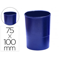 Cubilete portalapices q-connect plastico azul opaco