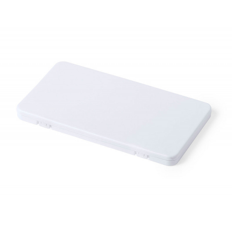 Portamascarilla premium polipropileno rigido blanco 19x10,5x1,2cm
