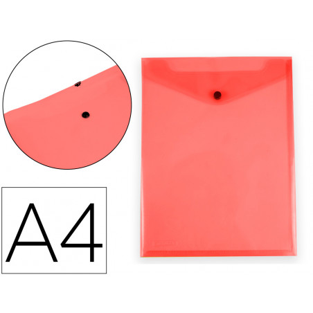 Carpeta liderpapel dossier broche polipropileno din a4 formato vertical con fuelle rojo translucido