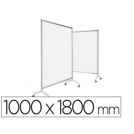 Mampara planning sisplamo ten-limit policarbonato acanalado transparente con ruedas 1000x1800 mm