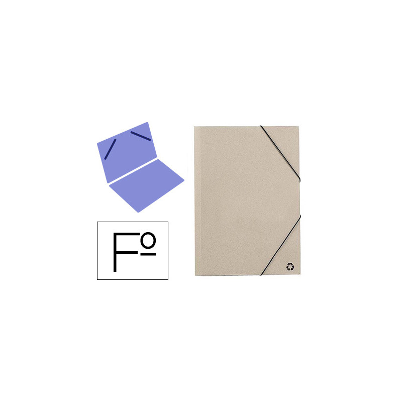 Carpeta mariola gomas folio 3 sencilla carton ecologico color gris
