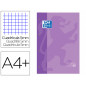 Recambio color 1 oxford din a4+ 80 hojas 90 gr cuadro 5 mm 4 taladros color malva