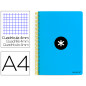 Cuaderno espiral a4 antartik tapa dura 80h 90gr cuadro 4mm con margen color azul
