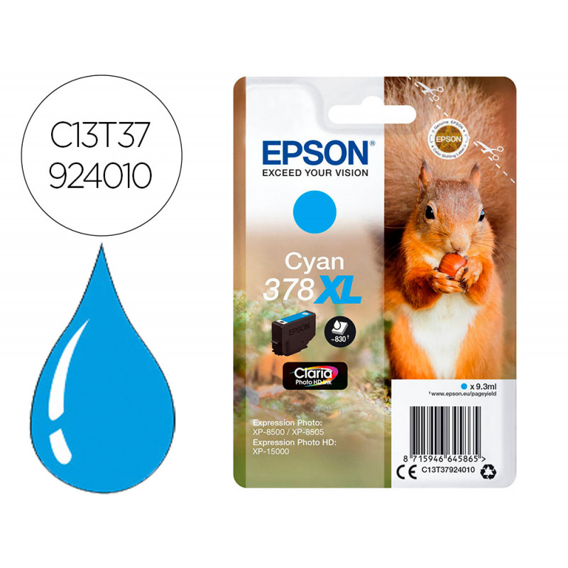 Ink-jet epson 378 xl expression home xp-8605 / 8606 / xp-15000 / xp-8500 / 8505 cian 830 pag