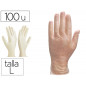 Guantes de vinilo q-connect talla l sin polvo caja de 100 unidades
