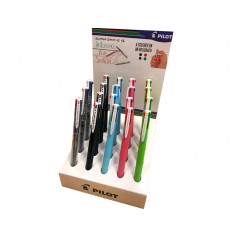 Boligrafo pilot super grip g 4 colores tinta base de aceite recargable expositor de 20 unidades surtidas