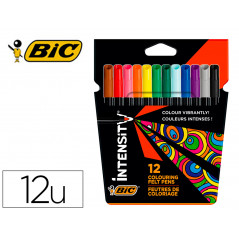 Rotulador bic intensity estuche de 12 colores surtidos