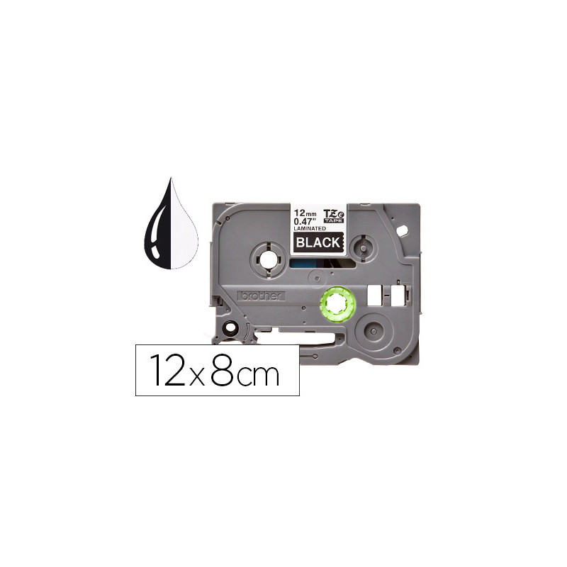 Cinta q-connect tze-335 negro-blanco 12mm longitud 8mt Cinta q-connect tze-335 negro-blanco 12mm longitud 8mt
