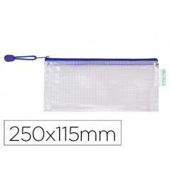 Bolsa multiusos tarifold pvc 250x115 mm apertura superior con cremallera portaboligrafo y correa color azul