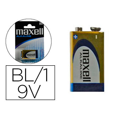 Pila maxell alcalina 9v lr09 blister de 1 unidad