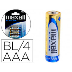 Pila maxell alcalina 1.5 v tipo aaa lr03 blister de 4 unidades