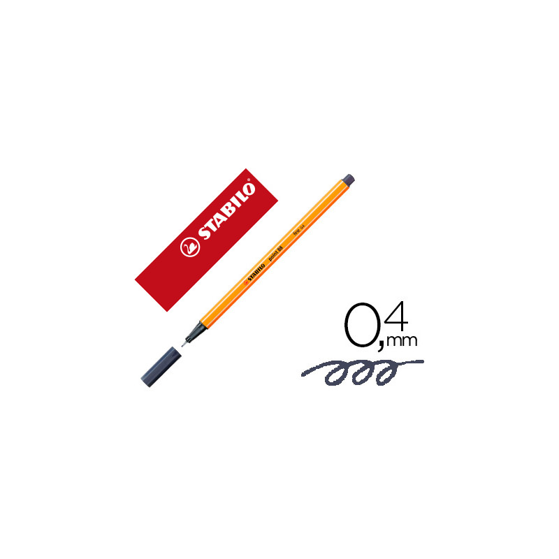 Rotulador stabilo punta de fib ra point 88 gris paynes intenso punta fina 0,4mm
