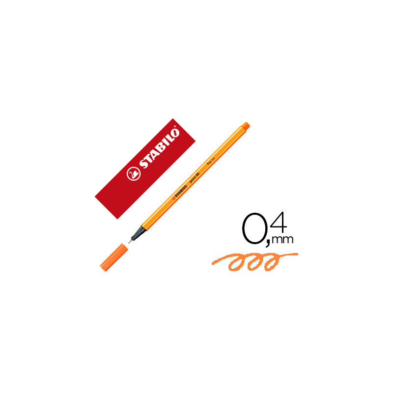 Rotulador stabilo punta de fib ra point 88 bermellon palido punta fina 0,4mm