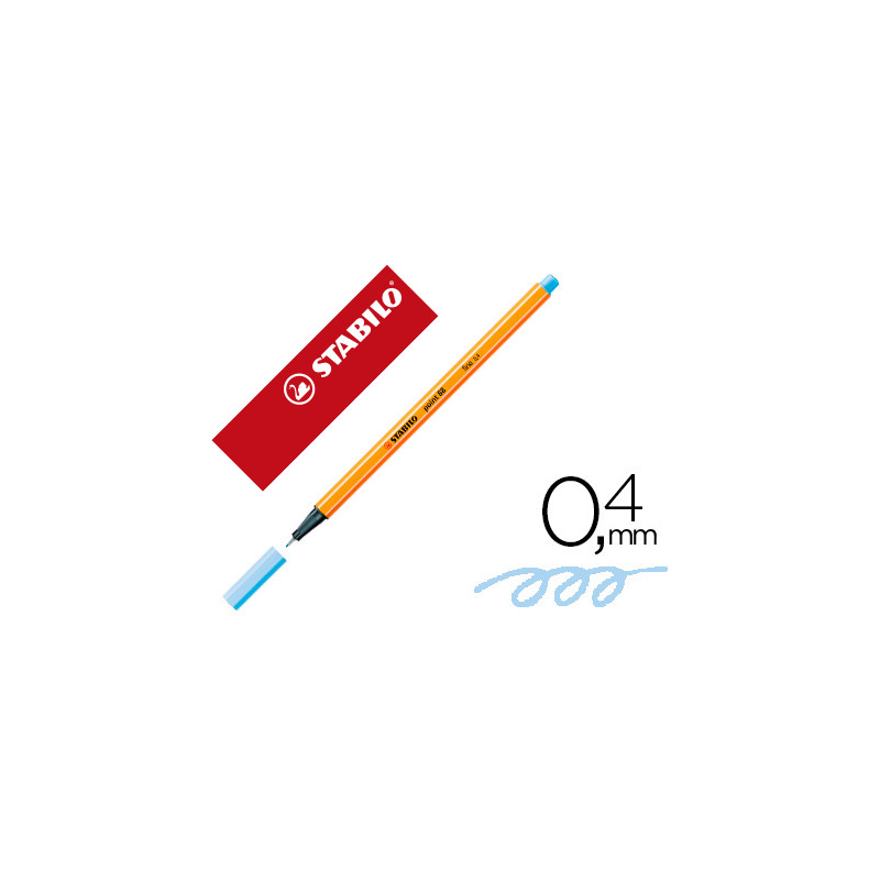 Rotulador stabilo punta de fib ra point 88 azul claro punta fina 0,4mm