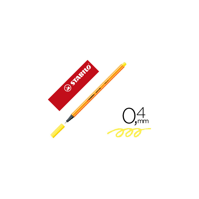 Rotulador stabilo punta de fib ra point 88 amarillo limon punta fina 0,4mm