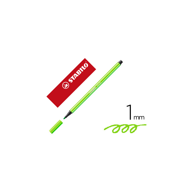 Rotulador stabilo acuarelable pen 68 verde prado punta gruesa 1mm