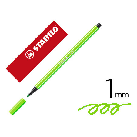 Rotulador stabilo acuarelable pen 68 verde prado punta gruesa 1mm