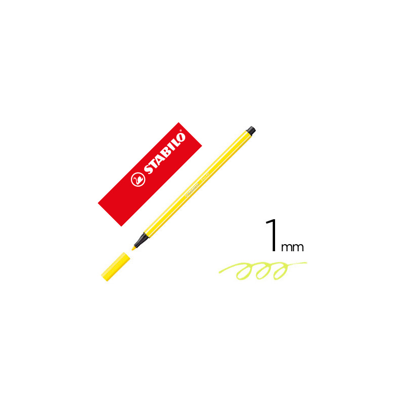Rotulador stabilo acuarelable pen 68 amarillo limon 1 mm