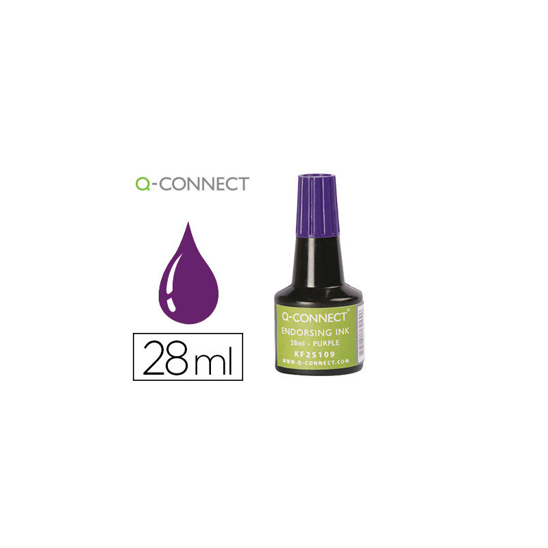 Tinta tampon q-connect violeta bote 28 ml