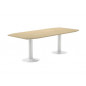 Mesa de reunion rocada meeting 3003atw02 estructura columna doble acero blanco tablero madera gris