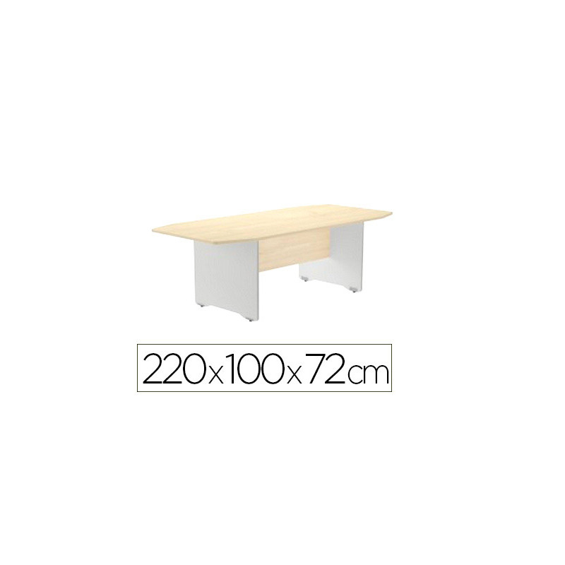 Mesa de reunion rocada meeting 3003an02 estructura madera gris aluminio tablero madera gris 220x100x72 cm