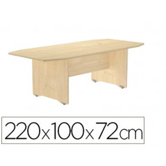 Mesa de reunion rocada meeting 3003aa01 estructura madera haya tablero madera haya 220x100x72 cm